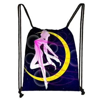 

Custom Sailor Moon Drawstring Bag Daypack Kids Satchel Casual Backpack Teenager Storage Bag Women Men 32x38cm*18-1031-02-19
