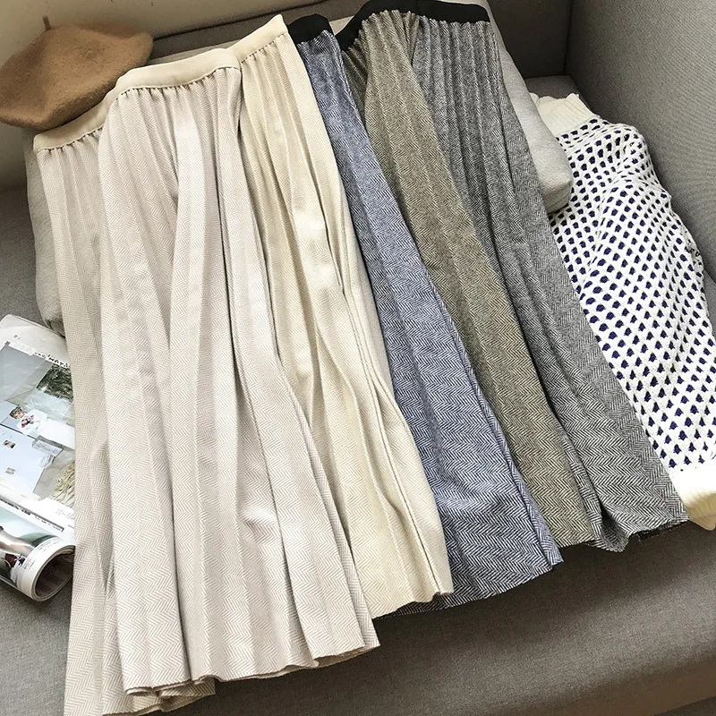 

2020 Elegant Korean-style Versatile Solid Color Simple Skirt Slimming Women's Fashion New Style Casual Western Style 1.28