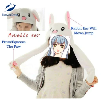 

Pumping Ears Moving Bunny Hat Jumping Rabbit Cap Ins Party Moving Hat Shining Princess Crown Christmas Children Birthday Party