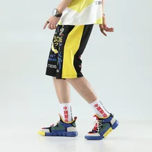 Повседневное Спортивные шорты Для мужчин летняя детская одежда льняные шорты Sub-тонкие популярные брендовые летние Для Мужчин's записная книжка С ПЕРЕПЛЕТОМ с Fit прямого кроя Пляжные шорты