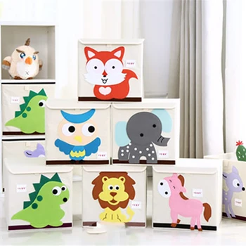 

3D Embroider Cartoon Animal Storage Box for Kid Toy Organizer Drawer Underwear Storage Book Organizer Boxes Holder Box