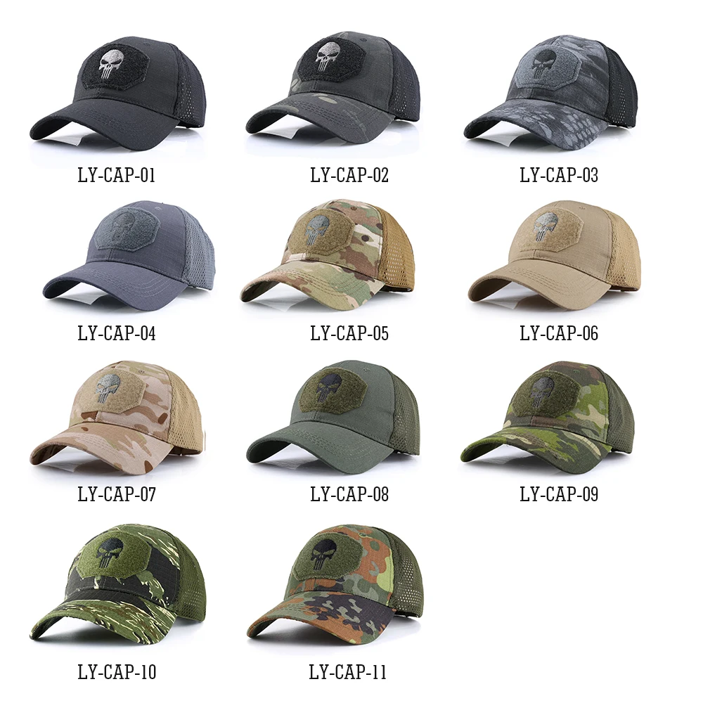 Military Skull Baseball Caps Ghost Camouflage Tactical Army Combat Paintball Adjustable Cap Summer Sun Hats Men Women Fashion