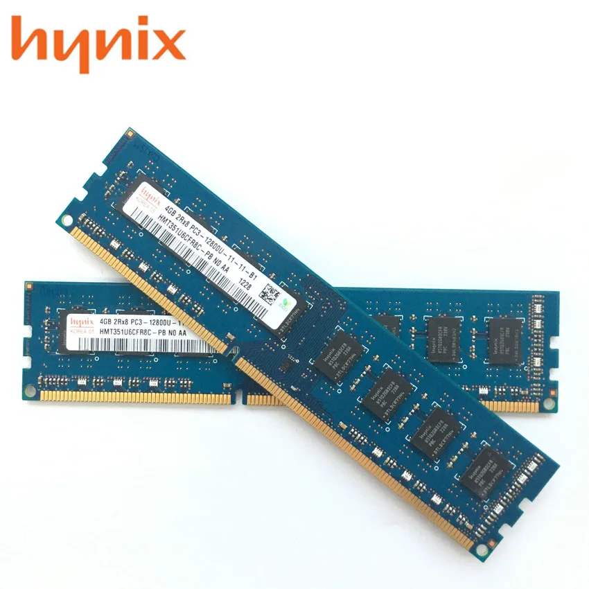 Hynix чипсет памяти ПК Оперативная память Memoria модуль настольный компьютер DDR3 8 Гб(2 шт. X4GB) PC3 12800U 4G 1600 МГц