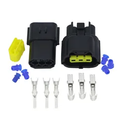 Durable Automotive Waterproof Electrical Wire Plug and Connector Set (1 set 3pin)
