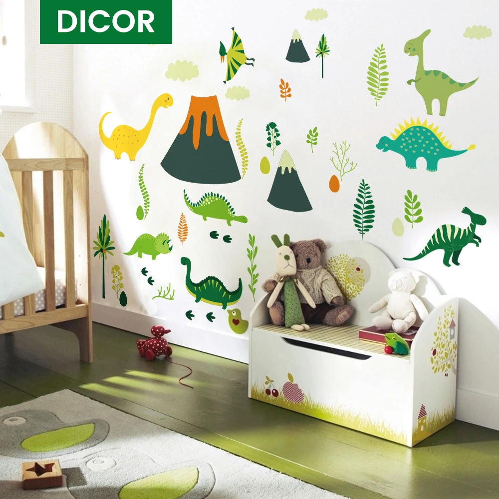 10PCS Dinosaurs Jurassic World DIY Mirror Sticker Kids Home Bedroom Decor AU