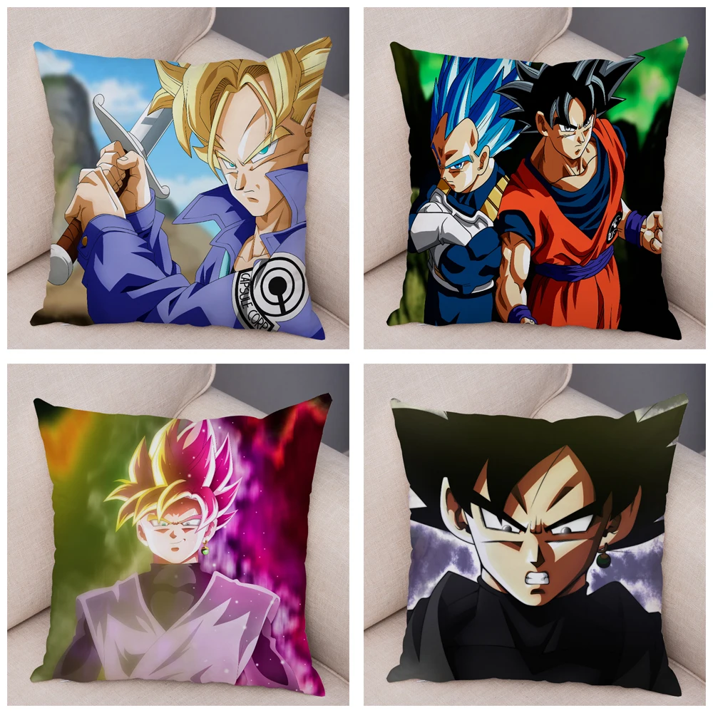 Мультфильм Супер Saiyan Dragon Ball Z наволочка для дивана Наволочка на подушку супер мягкий короткий плюшевый Декор Япония наволочка с аниме