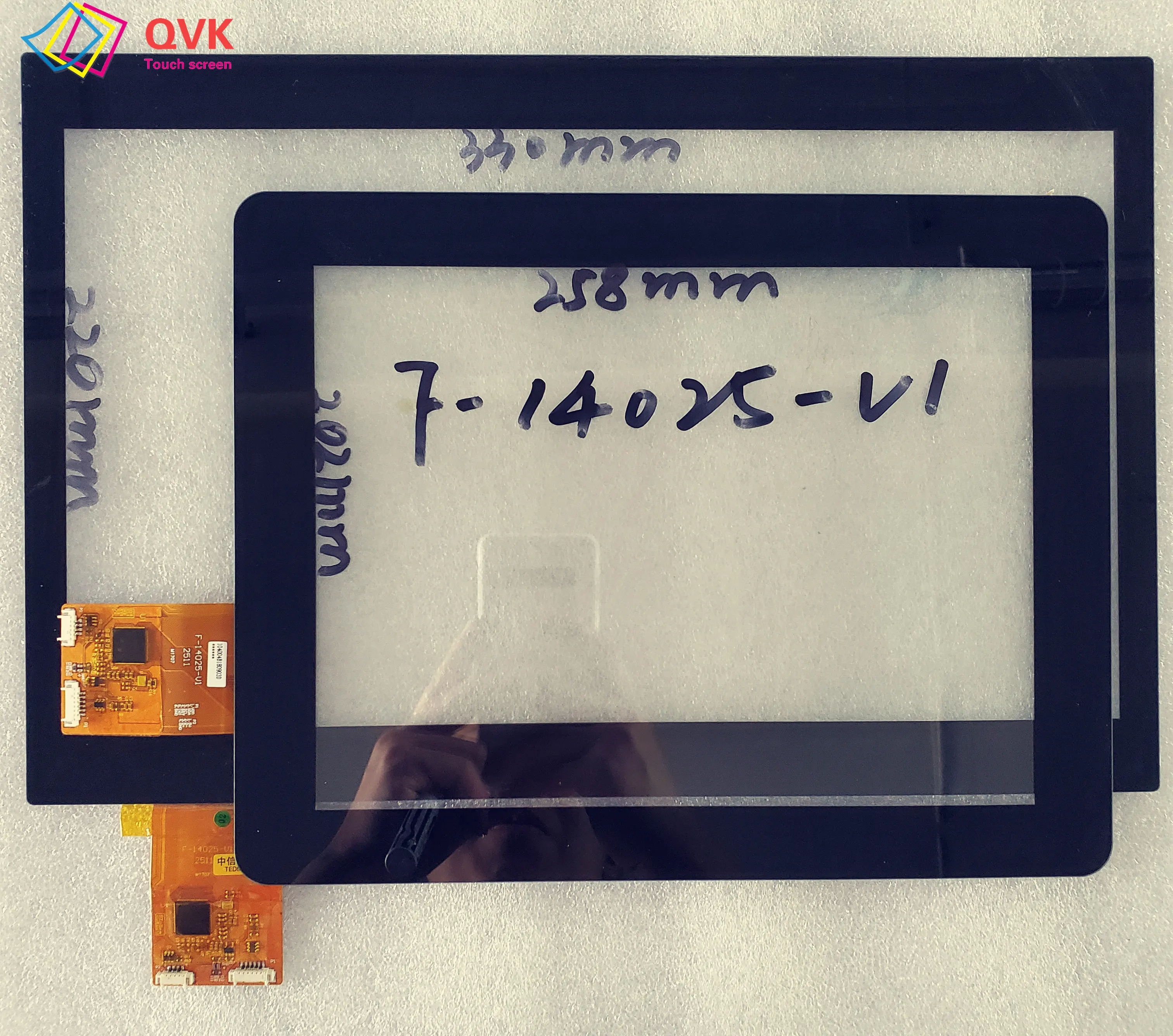 

Black touch screen P/N F-14025-V1 Capacitive touch screen panel repair and replacement parts free shipping
