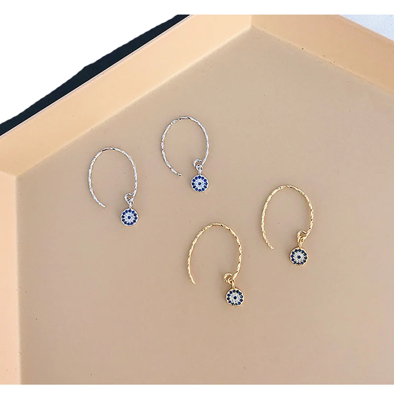 

New Fashion AAA Zircon Devil's Eye Exaggerated Personality Earrings Small Exquisite Pendant Jewelry Luxury Decorations
