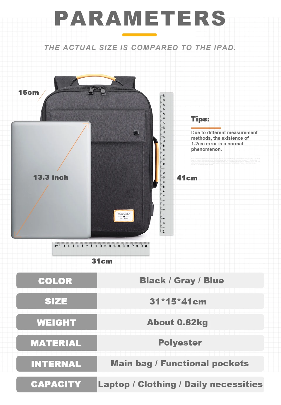Business Backpack Men Briefcase Travel USB Charging Bag Male Waterproof Laptop 15.6 Inch Notebook Bags Pack Unisex Women Bagpack (8)
