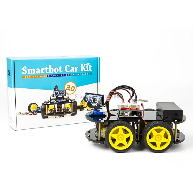 

A2-- UNO Project Smart Robot Car Kit For Arduino UNO R3,Ultrasonic Sensor, For Bluetooth module,ect Educational Toy Car With CD