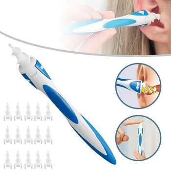 

Q Twist Ear Cleaner Ear Wax Cleaning Tools Easy Swab Earwax Soft Head Clean Ear Machine Spiral Tool With 15PCS Replacement Heads