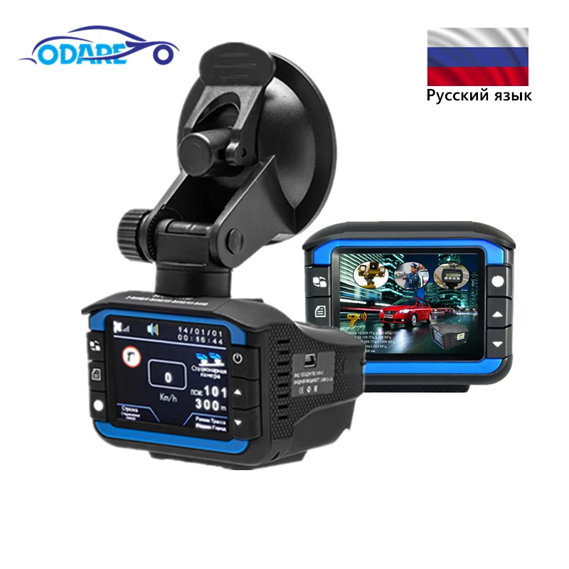 

Car DVR Dash Cam Radar Detector gps HD 720P Russian Voice Video Recorder 140 Degree Angle Multi car dvrs Camera 3 in 1