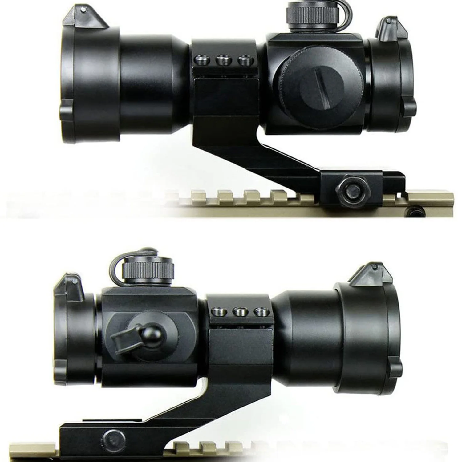 Acessórios de Caça Vermelho Verde Riflescopes 20mm Picatinny ou Tecelão Rails Rifle Escopo Holográfico Airsoft Cantilever Montar m3 Dot 9 ou tecelão rails rifle escopo holográfico airsoft