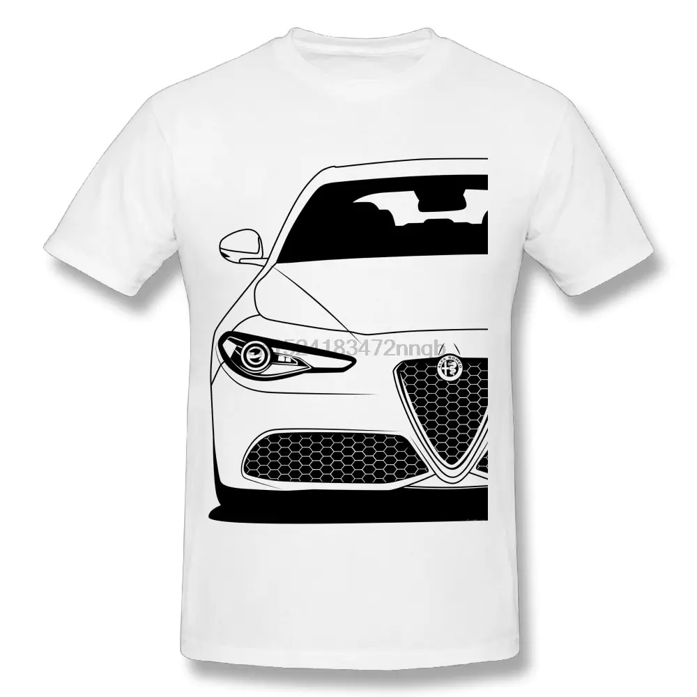 Футболка с крутым автомобилем Alfa Romeo для отдыха Мужская футболка круглым вырезом