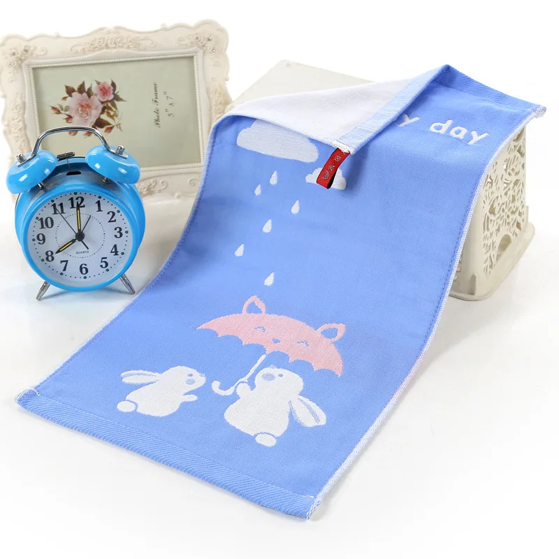 

(5-Packaged in the Shape of Bars) Pure Cotton Three Layer Gauze CHILD'S Towel 25X50 Cartoon Children Face Towel Absorbent Exclud