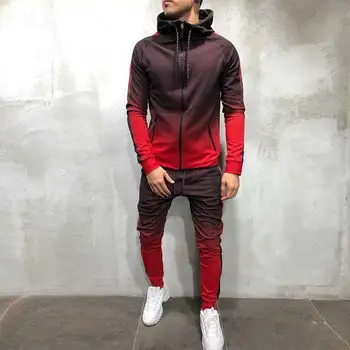 

Men Tracksuit Suit Hoodie Jogging Off White Loose Sportwear Hip Hop Plus Velvet Gym Fitness Casual Ropa Chandal Hombre 2019
