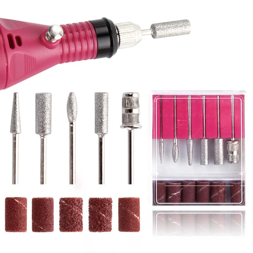 Профессиональные 6 шт. сверла для ногтей, Шлифовальная головка, шлифовальные ленты для электрического маникюра, педикюра, фрезерный станок, Гель-лак для ногтей