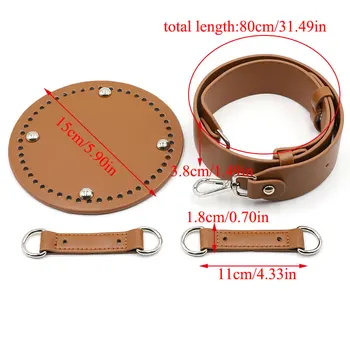 

1 Set Bucket Bag Accessory Diy Bag Parts Pu Leather Woven Bucket Bag Bottom Handle Solid Black Brown Shoulder Strap Belts