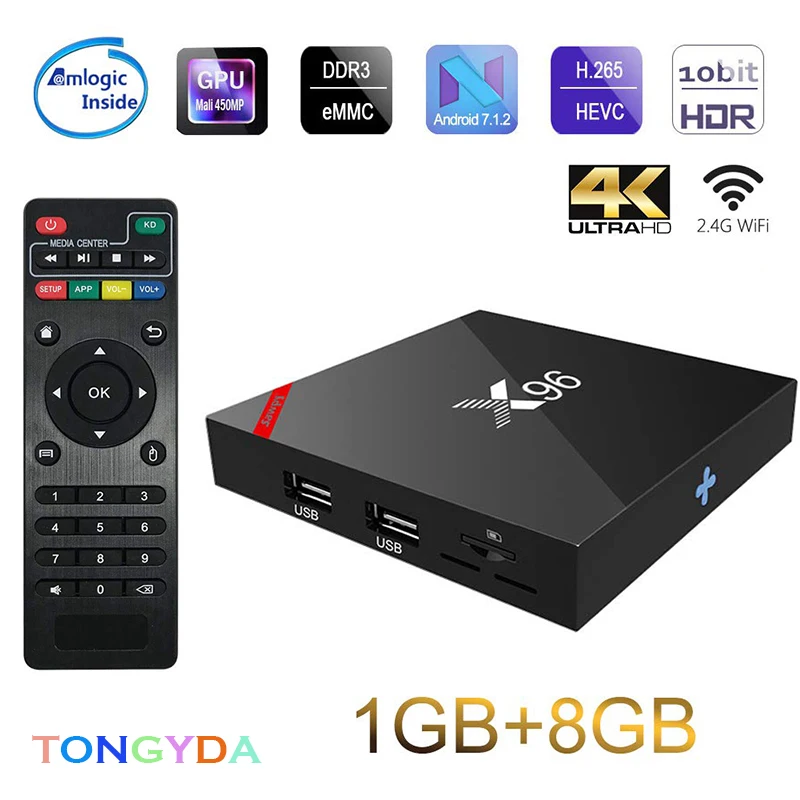 ТВ-приставка X96 ОС Android 7 1 Smart tv BOX T95S2 2 ГБ 16 8 четырехъядерный процессор Amlogic S905W 4 ГГц