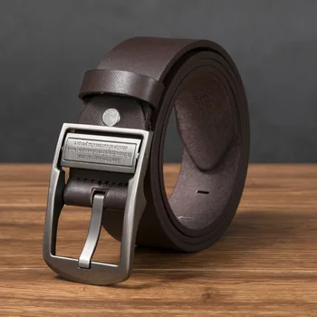 

Vintage Letter Alloy Pin Bucklet Men Belt PU Leather Famous Luxury Brand Waist Strap Leisure Male Belts Trouser Pants Belts