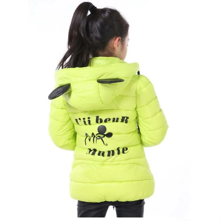 Новинка года; детская верхняя одежда; пальто с милым рисунком Минни Маус; теплое пальто для девочек; зимняя детская хлопковая куртка; плотная одежда с хлопковой подкладкой