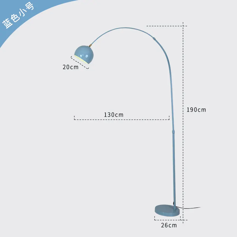 Скандинавская Минималистичная Рыбацкая напольная лампа железная художественный Декор для дома Светодиодная металлическая стоящая лампа для гостиной спальни Sudio кафе для учебы - Цвет абажура: Blue Small