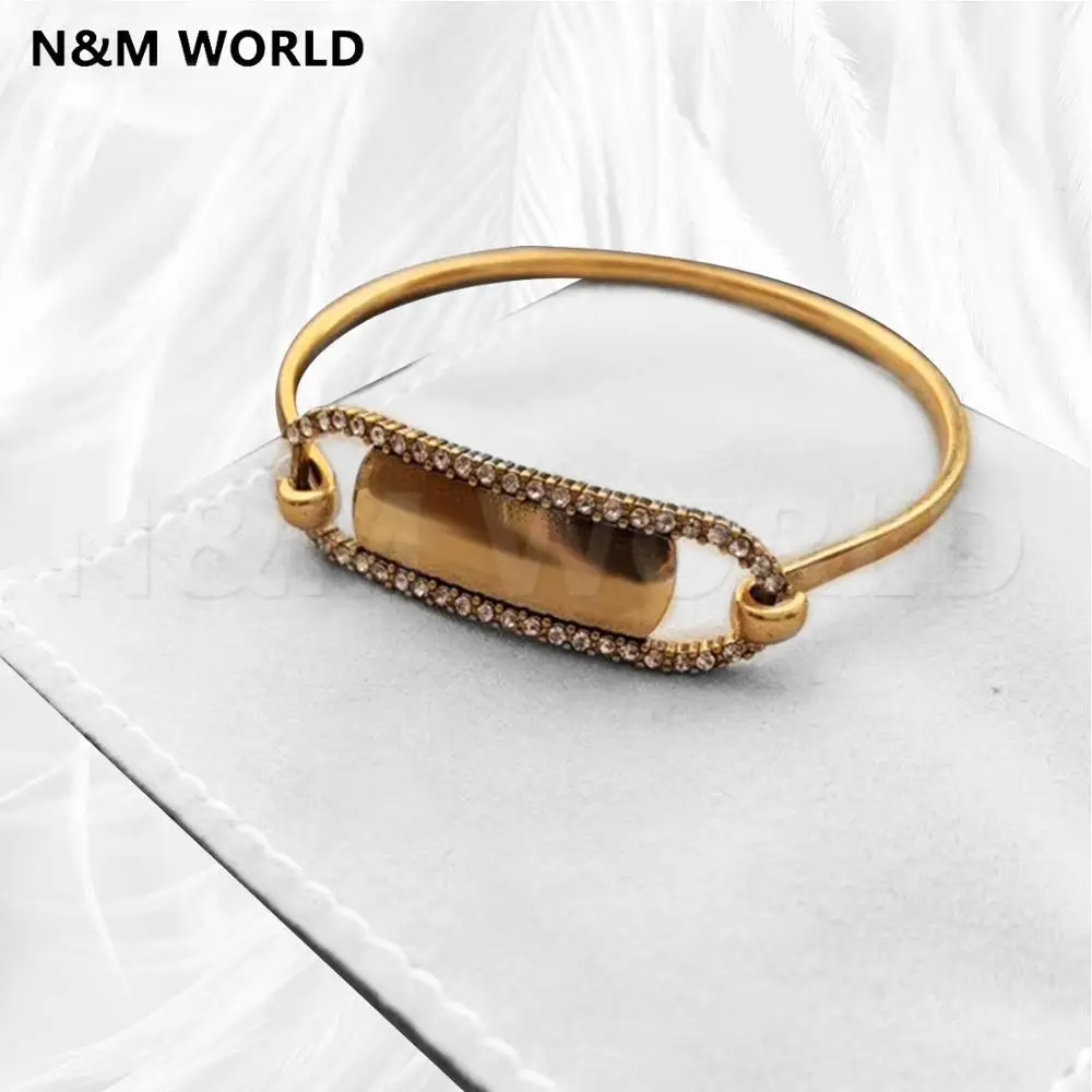 

New Fashion Gold Letters Long Open Bracelet Jewelry Accessories Beautiful Simple Style For Birthday Wedding Gift