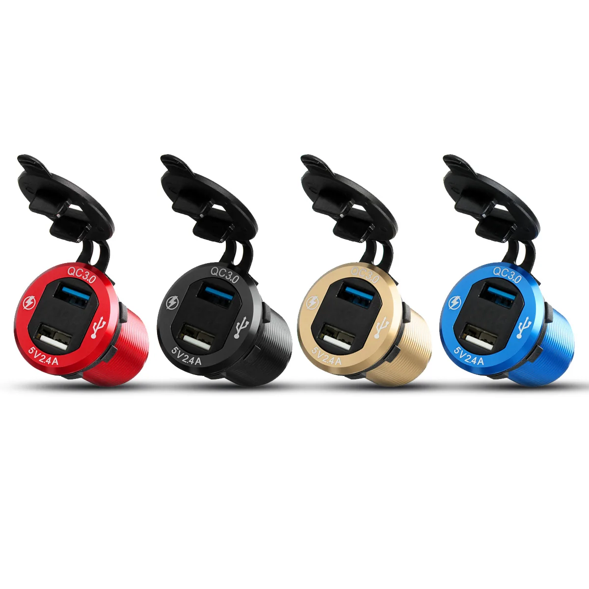QC3.0 двойной 2 USB порт мотоциклетное автомобильное зарядное устройство гнездо для мобильного телефона зарядное устройство 2 порта розетка прикуривателя