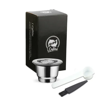 

iCafilas Nespresso Refillable Coffee Capsule Pod Stainless Steel Espresso Coffee filters and Tamper Wholesale