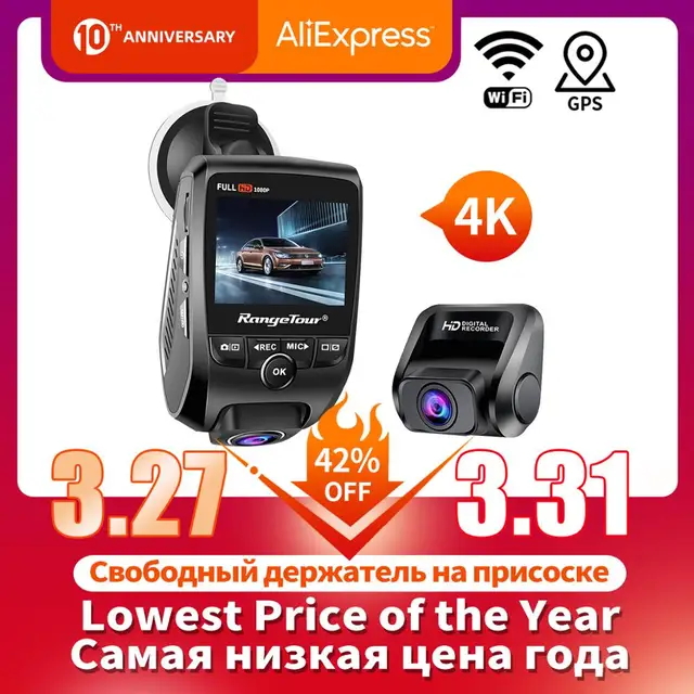 $US $65.53 Car DVR Camera 4K GPS WiFi ADAS Dash Cam 2880*2160P Front and Rear Full HD 1080P Driving Recorder M