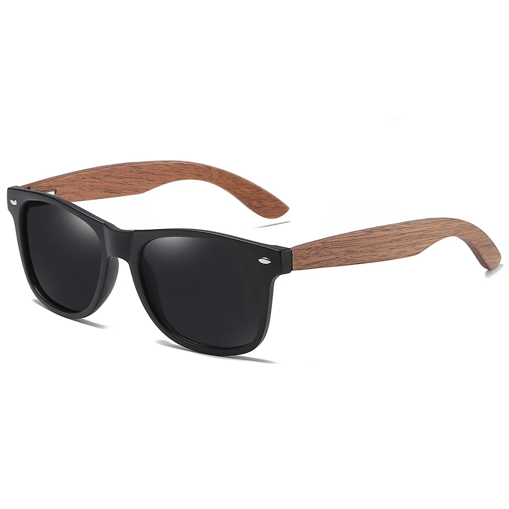 Eco-Friendly Retro Walnut Wood Sunglasses - Polarized UV Protection Anti-Blue Lens Men's Fashion
