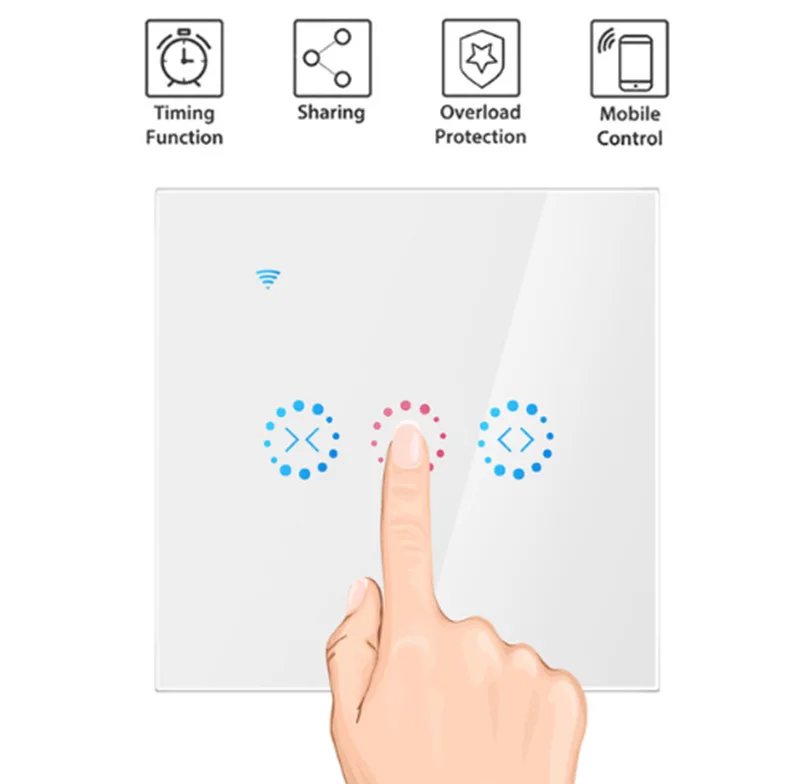 Wi-Fi умный занавес переключатель дистанционного управления рольставни сенсорный переключатель двигателя дверной переключатель Alexa голосовое приложение управление Googel Assistant - Цвет: Белый