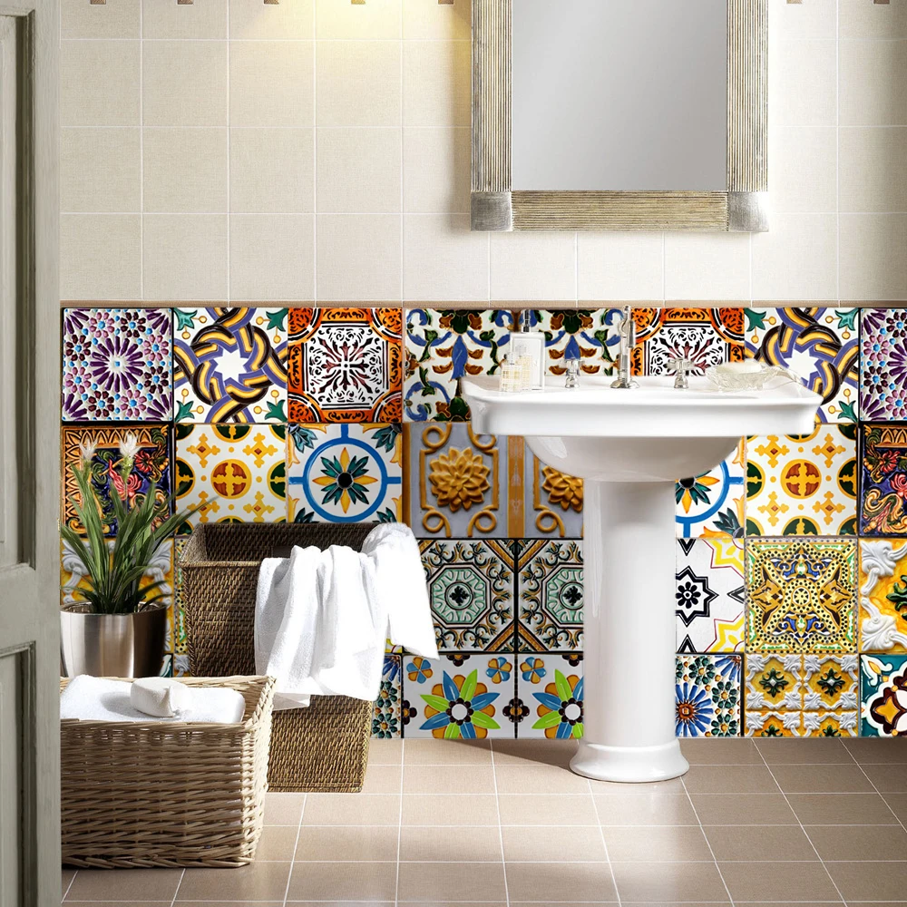 Irich 20 stuks 20 x 20 cm pvc-tegelstickers, zelfklevende tegelstickers badkamer, matte beschermfolie, waterdicht en gemakkelijk te reinigen, voor keuken, badkamer, muren en badkamer, blauwe bloem Irich 20 stuks 20 x 20 cm pvc-tegelstickers, zelfklevende tegelstickers badkamer, matte beschermfolie, waterdicht en gemakkelijk te reinigen, voor keuken, badkamer, muren en badkamer, blauwe bloem