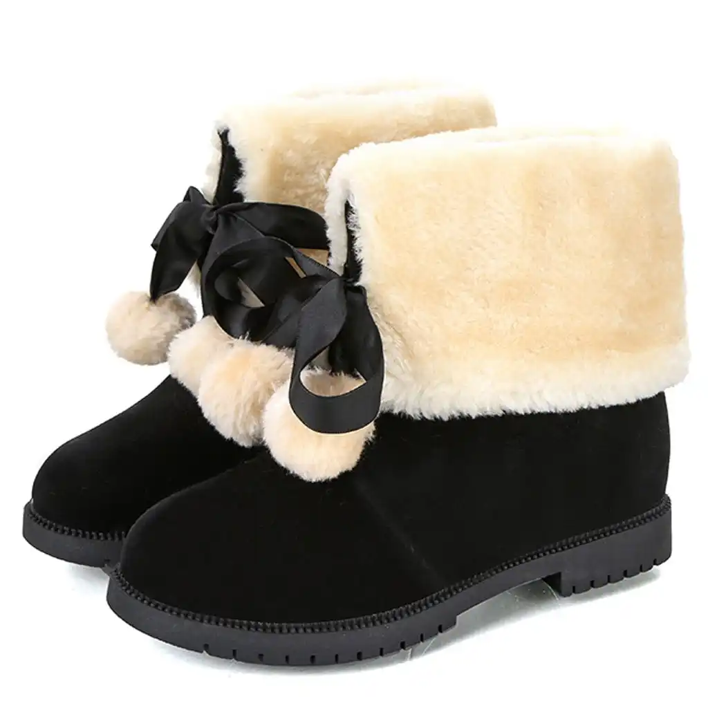 warm square heel snow boots
