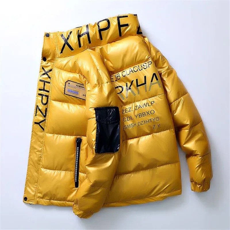 

Men Thick Hooded Jacket 2020 New Trend Winter Solid Color Parka Warm Harajuku Coat Male Casual Zipper Jackets Windproof Outwear