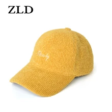 ZLD зимняя Бейсболка для женщин весна осень Женская Вельветовая Кепка теплая утолщенная полосатая женская шапка