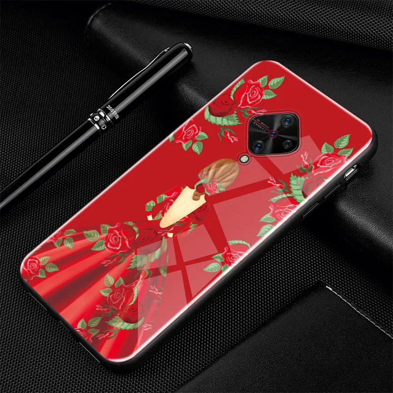 36 ДЛЯ vivo V17 чехол PC стеклянный чехол для телефона черный ТПУ бампер чехол для vivo V17 RU ЧЕХОЛ ДЛЯ vivo Y9S V 17 V1945A V1945 6,3" - Цвет: 36
