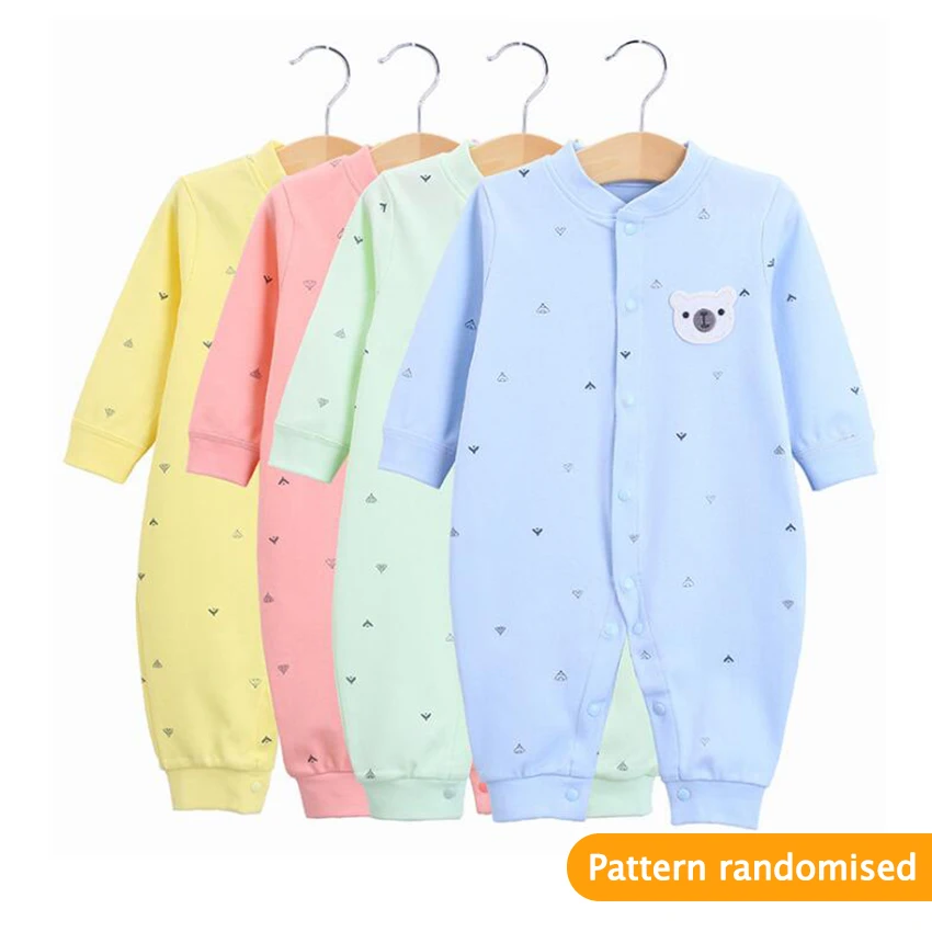 Green 1 pc random Одежда для малышей Детская цельнокроеная одежда, хлопок,, мягкая и безопасная Осенняя дышащая удобная одежда для новорожденных - Цвет: Green 1 pc random