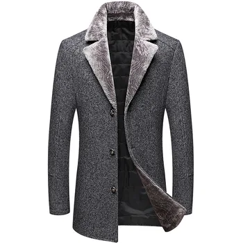 

2020 New Thicken Good Quality Long Wool Coat Men