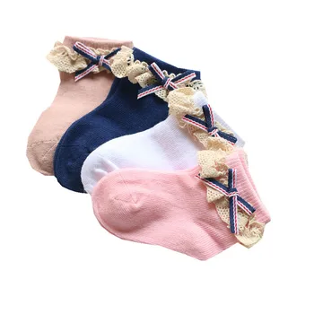 

Baby Girl Cute Socks Bowknot Design Cotton Short Socks Infant Children Casual Socks