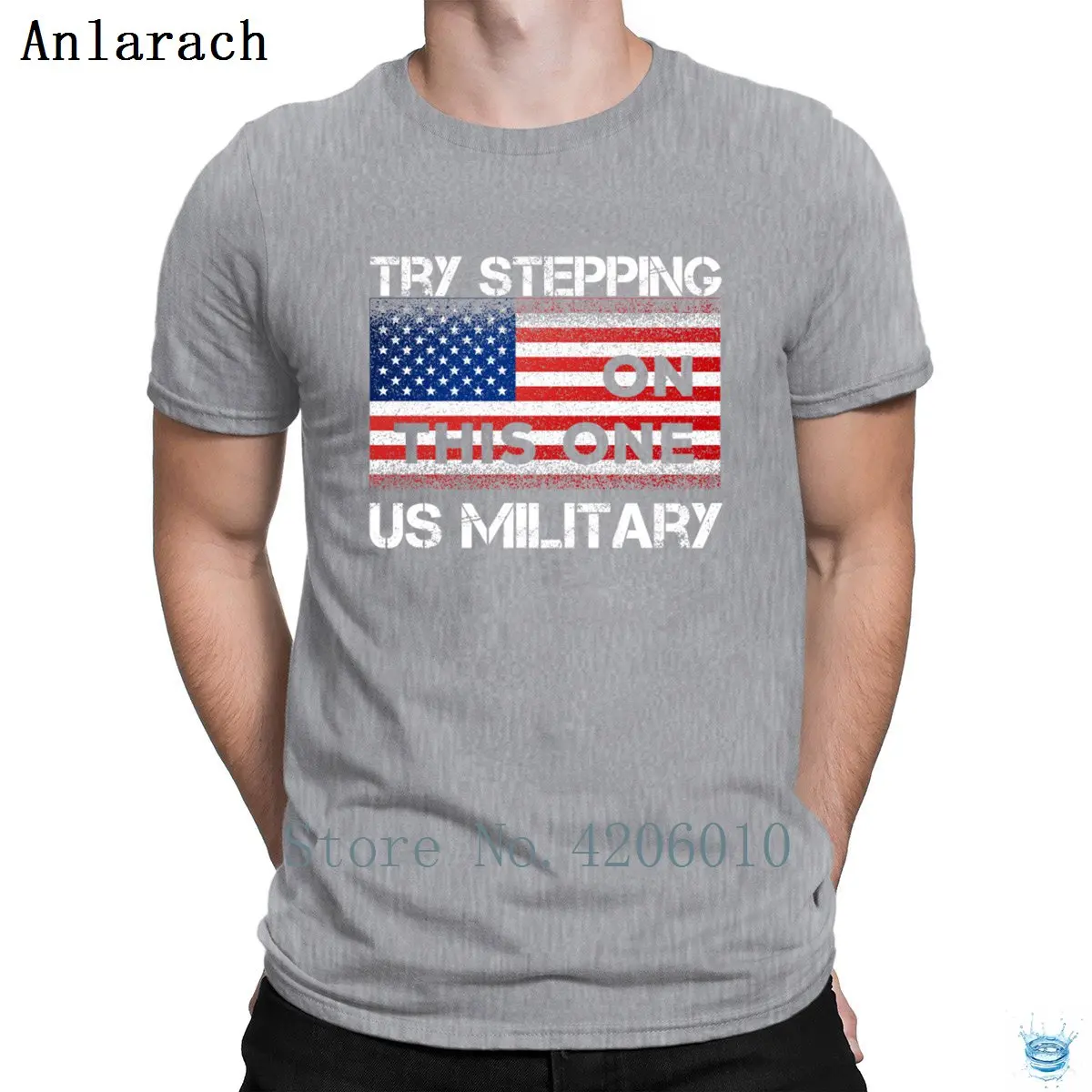 Gray Американские военные примеряют ступить на этот американский футболка милитари высокого качества дизайн хип-хоп топы футболка для мужчин Летний стиль веб-сайт - Цвет: Gray