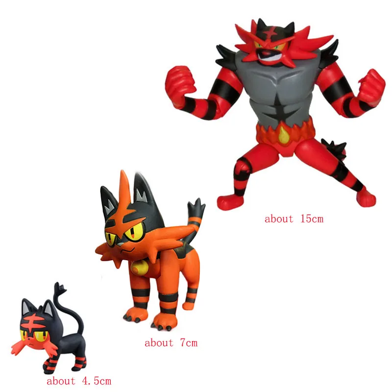 TAKARA TOMY POKEMON Litten Torracat Incineroar, экшн-фигурка, коллекция игрушек, мультфильм, Покемон, фигурка, игрушки, подарки для детей