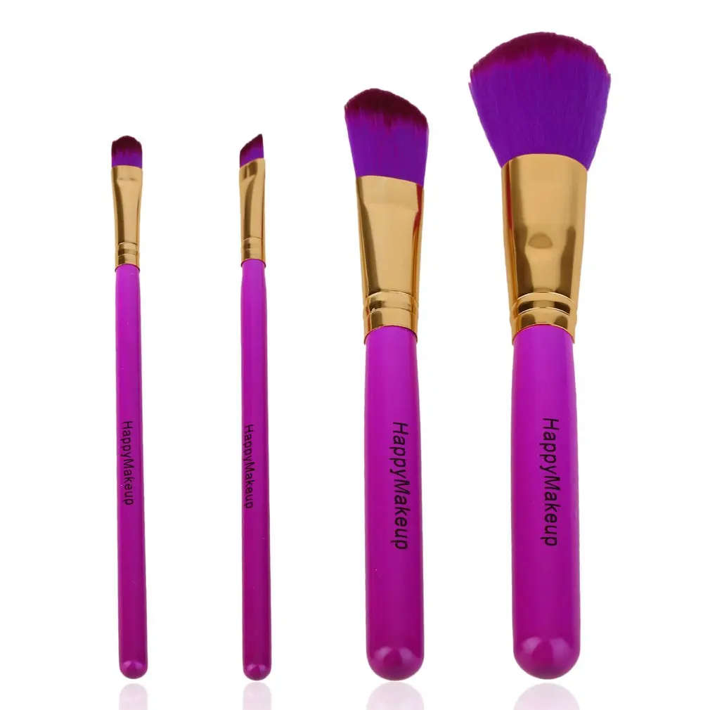 

4pcs/set Women Facial Cosmetic Makeup Brushes HAPPY-MAKEUP Wooden Handle Foundation Eyeshadow Eyeliner Brushes Make Up Brushes