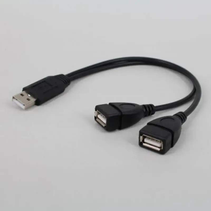 

New USB 2.0 Male To 2 Dual USB Female Jack Splitter Hub Power Cord Adapter For PC Laptop