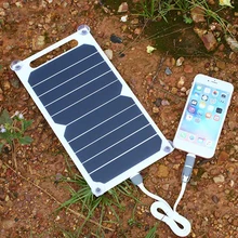 Panel Solar con puerto USB de 6W y 5V, células solares portátiles, placa Solar semiflexible, Banco de carga de energía fotovoltaica para teléfono móvil