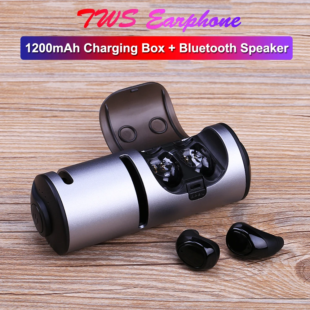 

Hig-End TWS Wireless Earbuds Bluetooth 5.0 Earphone Waterproof CVC6.0 Noise Cancelling Headset With Bluetooth Speaker Function