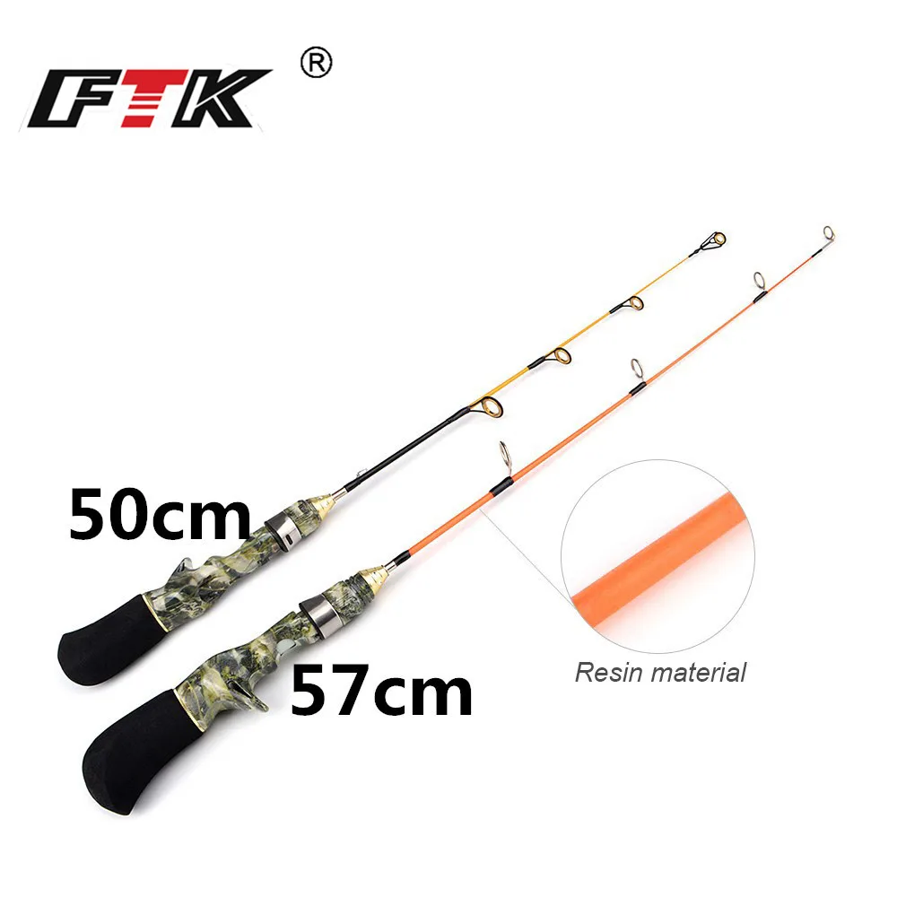 FTK New Winter Ice Fishing Rod Lightweight Hard/Soft Pole Portable 8 Styles Fishing Tackle Supplies