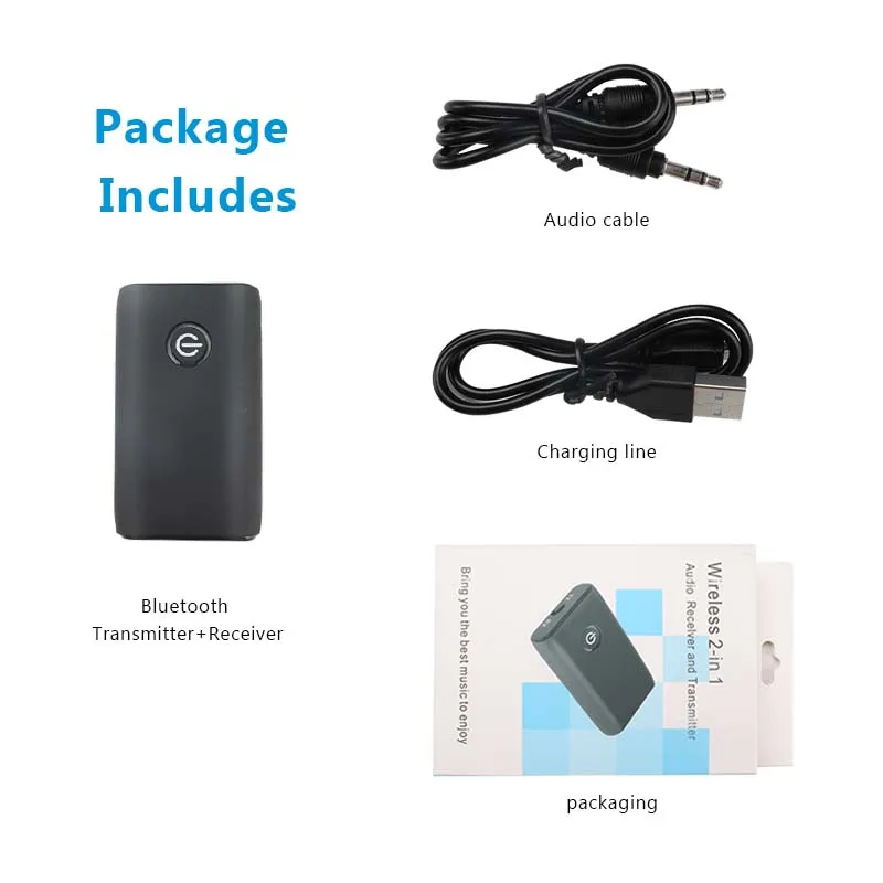 2 in 1 Bluetooth 5.0 Transmitter Receiver TV PC Car Speaker 3.5mm AUX Hifi Music Audio Adapter/Headphones Car/Home Stereo Device