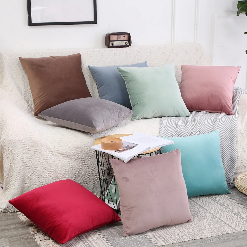 1PCS velvet fabric Cushion cover/Northern European Pattern Sofa cushion cover with zipper decor Pillow cover