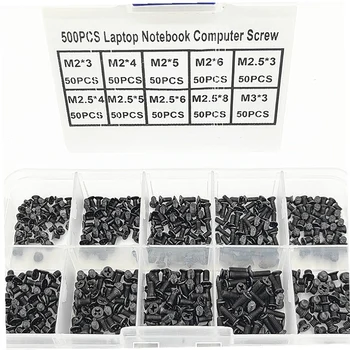 

500Pcs M2 M2.5 M3 KM Screw Flat Head Phillips Screws Laptop Notebook Screws Set Kit for Computer Small Screw.